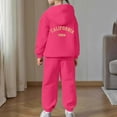 thumbnail image 7 of Bysome Toddler Girls Outfit Set Child Boys Long Sleeve Solid Warm Hoodie Pullover Tops Pants Kids Outfits Sweat Suit Long Sleeve Crew Neck Cute Print Girl 2 Pieces Clothes Set Pink Size 4-5 Years, 7 of 7