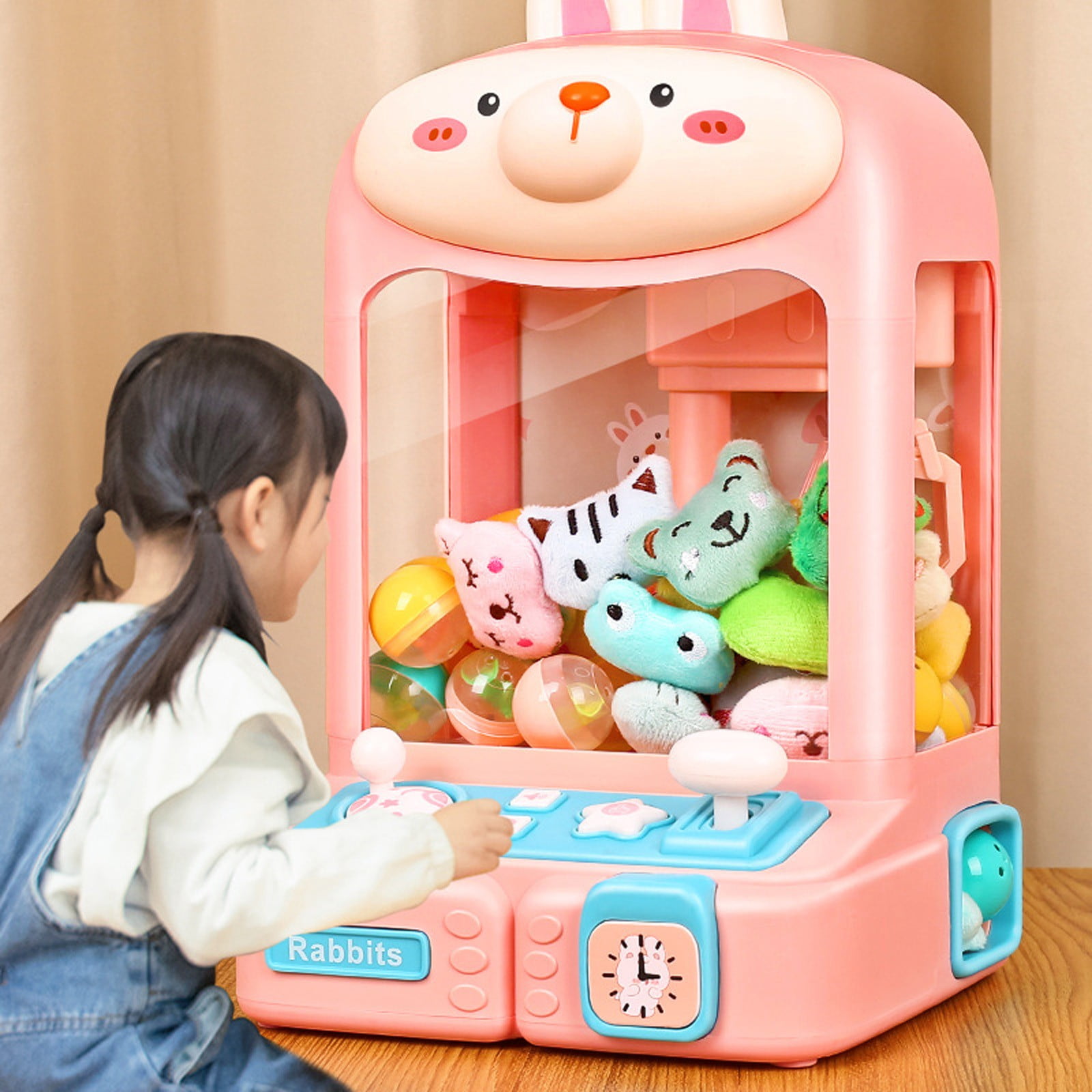 CYBIBO Claw Machine for Kids, Mini Claw Machine, Kids Claw Machine, Mini Home Crane Machine Toys, Electronic Arcade Game Dispenser Toy for Girls Boys Gift - Rabbit