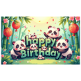 thumbnail image 5 of Cute Panda Birthday Theme Party Backdrop with Colorful Balloons and Gifts Banner Background for Photography Props Kids Celebration Event Decorations, 5 of 8
