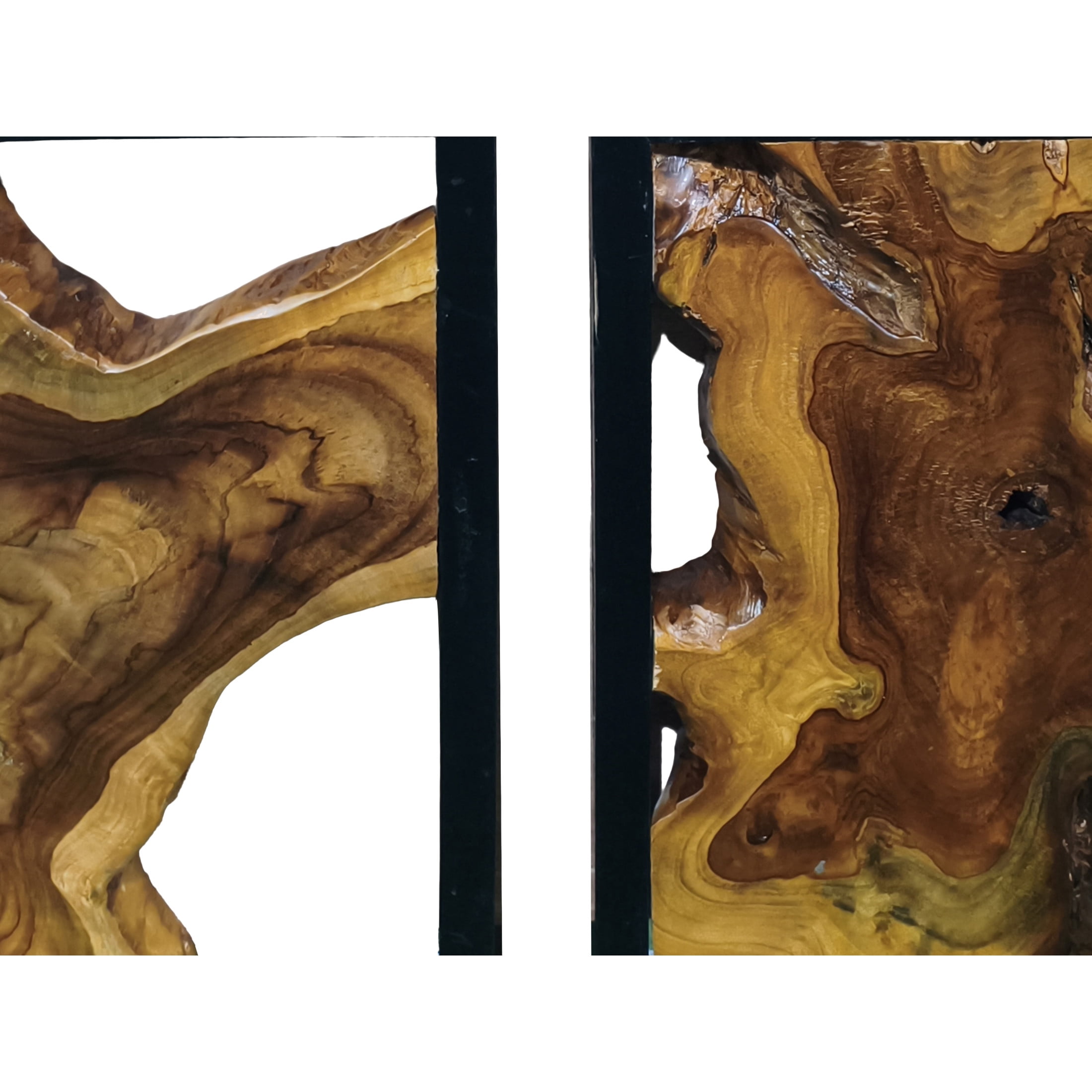 DecMode Rustic Brown Tree Trunk Inspired Wood Wall Décor, Set of 4 18"W x 18"H