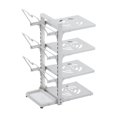 thumbnail image 1 of Estante de sartén ajustable debajo del fregadero moderno de 4 niveles estante de almacenamiento para gabinete de cocina para bandejas, 1 of 9