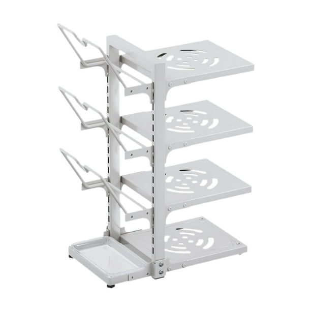 Estante de organizador de sartén ajustable para de cocina moderno de 4 niveles Multifuncionales estantería para sartenes de hierro