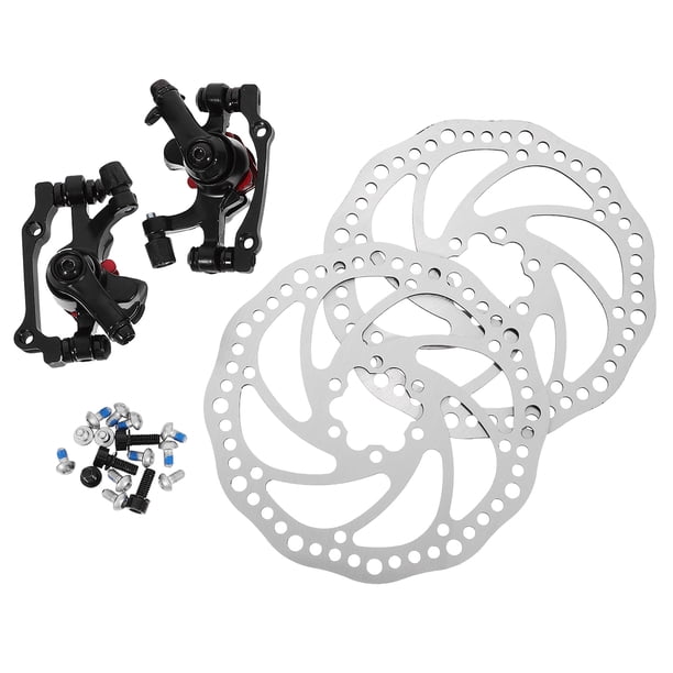 1 par de frenos de disco mecánicos para bicicleta, kit de freno de disco delantero y trasero para montaña