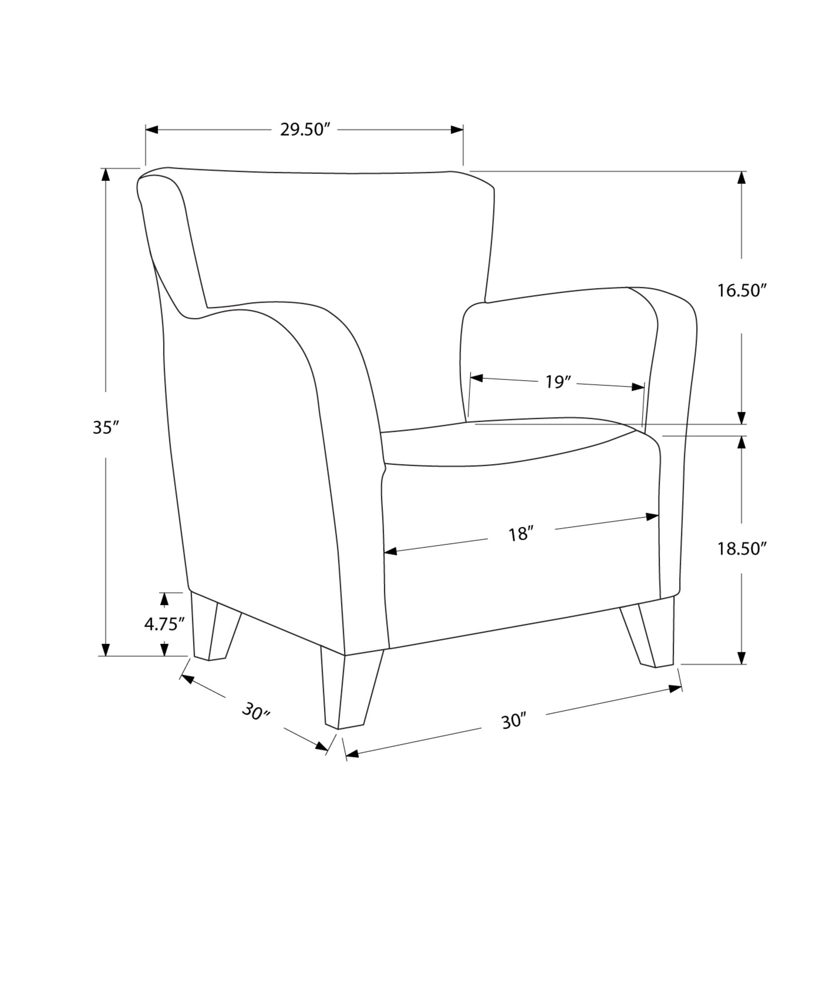 IVORY LEATHER-LOOK CLUB CHAIR