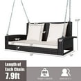 thumbnail image 3 of Costway Patiojoy 2-Person Patio Rattan Hanging Porch Swing Bench Chair Cushion White&Black, 3 of 10
