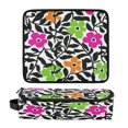 thumbnail image 5 of Hair Tools Storage with Heat Resistant Mat- Black and White Pattern Printed Curling Iron Travel Bag/Flat Iron Case for Women, 5 of 8