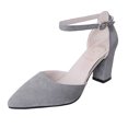 thumbnail image 1 of 1 Paire d'Escarpins pour Femmes à la Mode avec Bride à la Cheville, Talon Bas, Chaussures à Talons Blocs, 1 of 4