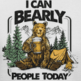 thumbnail image 2 of Teelocity Men's I Can Bearly People Funny Drinking Bear in the Woods White Relaxed Fit Short Sleeve Graphic T-Shirt, 2 of 3