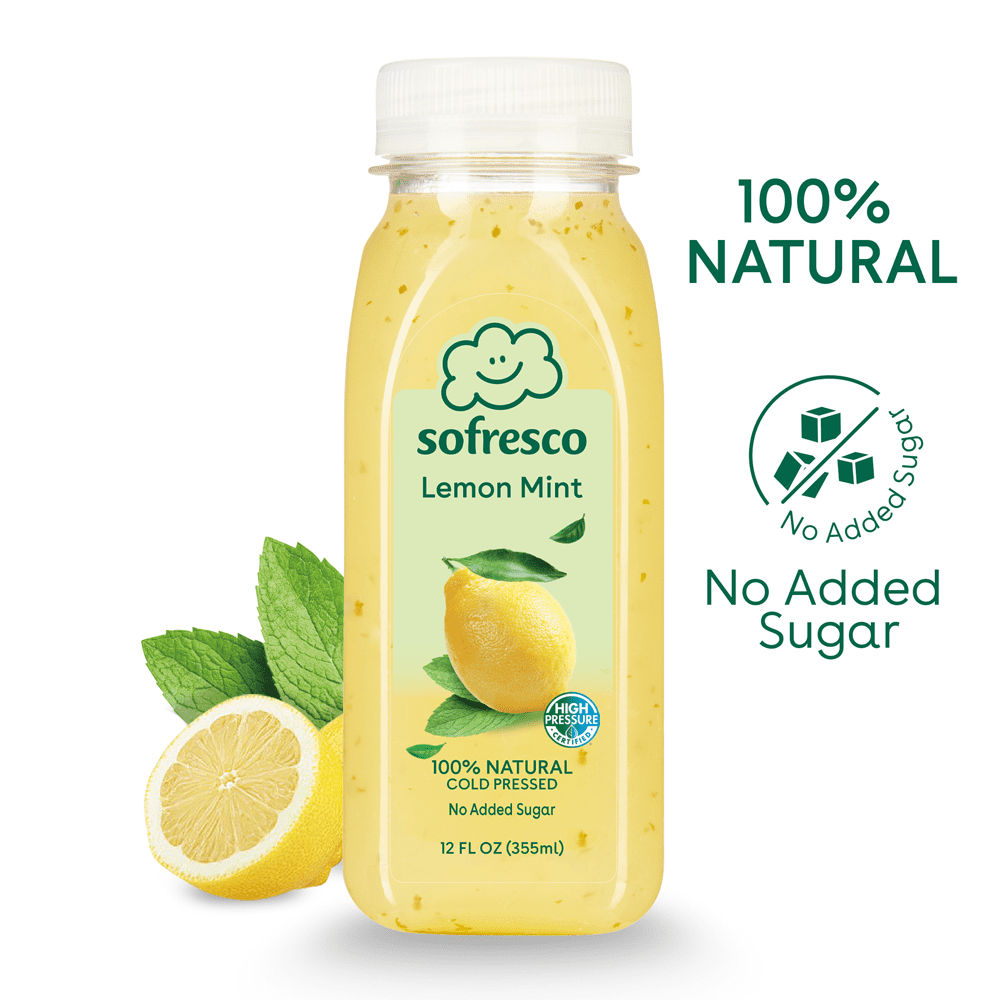 Sofresco Lemon & Mint Juice (Pack of 18) 100 Vegetable Juice/No added