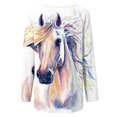 thumbnail image 5 of Pntutb Camiseta suelta de manga larga con cuello redondo y paisaje natural con estampado de animales en 3D para mujer Pntutb Pntutb-2868, 5 of 5