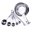 thumbnail image 3 of 2 Set Stainless Steel Measuring Cups and Measuring Spoon Cooking Measure Spoon Cup Seasoning Spoons Coffee Tea Kitchen Accessory Silver (6pcs/set Measuring Spoons and 4pcs/set Measuring Cup), 3 of 7