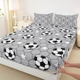 thumbnail image 4 of Erosebridal Modern Geometric Hockeycomb Queen Sheet Sets,Football Soccer Sport Bed Set For Kids Boys 4pcs, 4 of 6