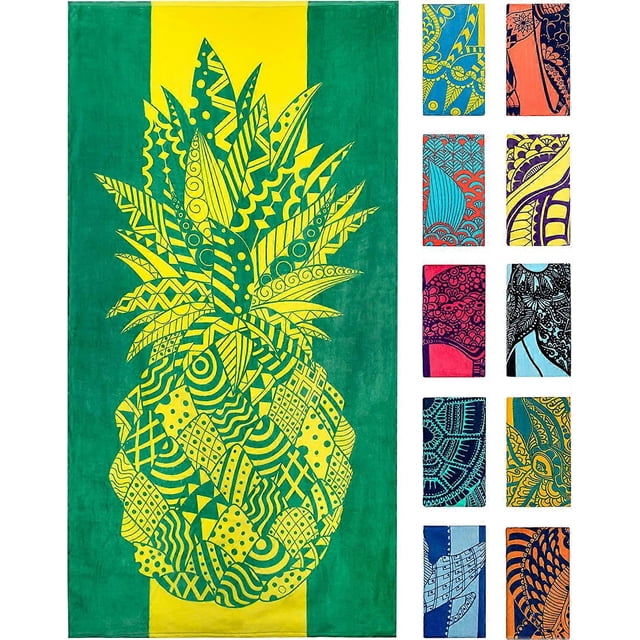 Beach Towel - Tropical Blue, Unique Design, Extra Large, Suitable for Kids and Adults