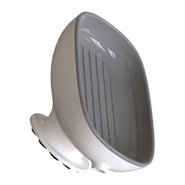 Inteprter Jabonera de baño, caja de drenaje automático con ventosa, esponja de doble capa, platos fijos sin perforaciones, baño de cocina Juegos de accesorios de baño Gris