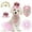 12CAI0210-Pink, variant on Dog Birthday Party Outfits Puppy Rose Pink with 3D White Pink Rose Pet Party Decorations Kit with Birthday Hat Polka Dots Bandana Numbers Puffy Skirt Party Celebration Supplies