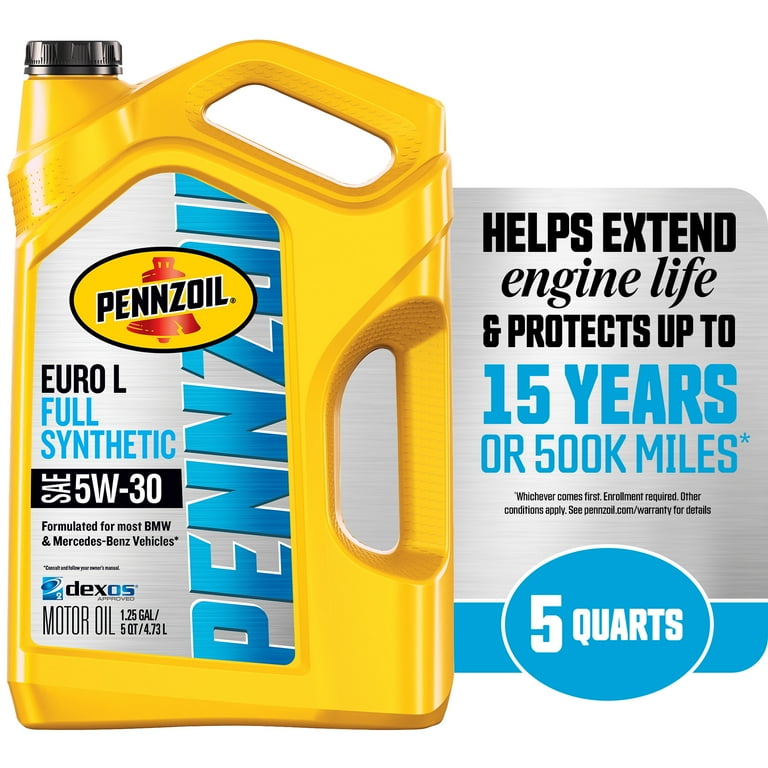 Pennzoil Platinum Euro L Full Synthetic 5W-30 Motor Oil, 5 Quart