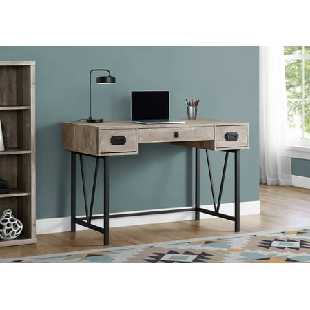 UPC: 0680796013011 | Computer Desk – 48 L / Taupe Reclaimed Wood / Black Metal