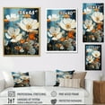thumbnail image 4 of Designart "Cerulean And Snow Buttercups Mosaic" Buttercups Floater Framed Wall Decor, 4 of 5
