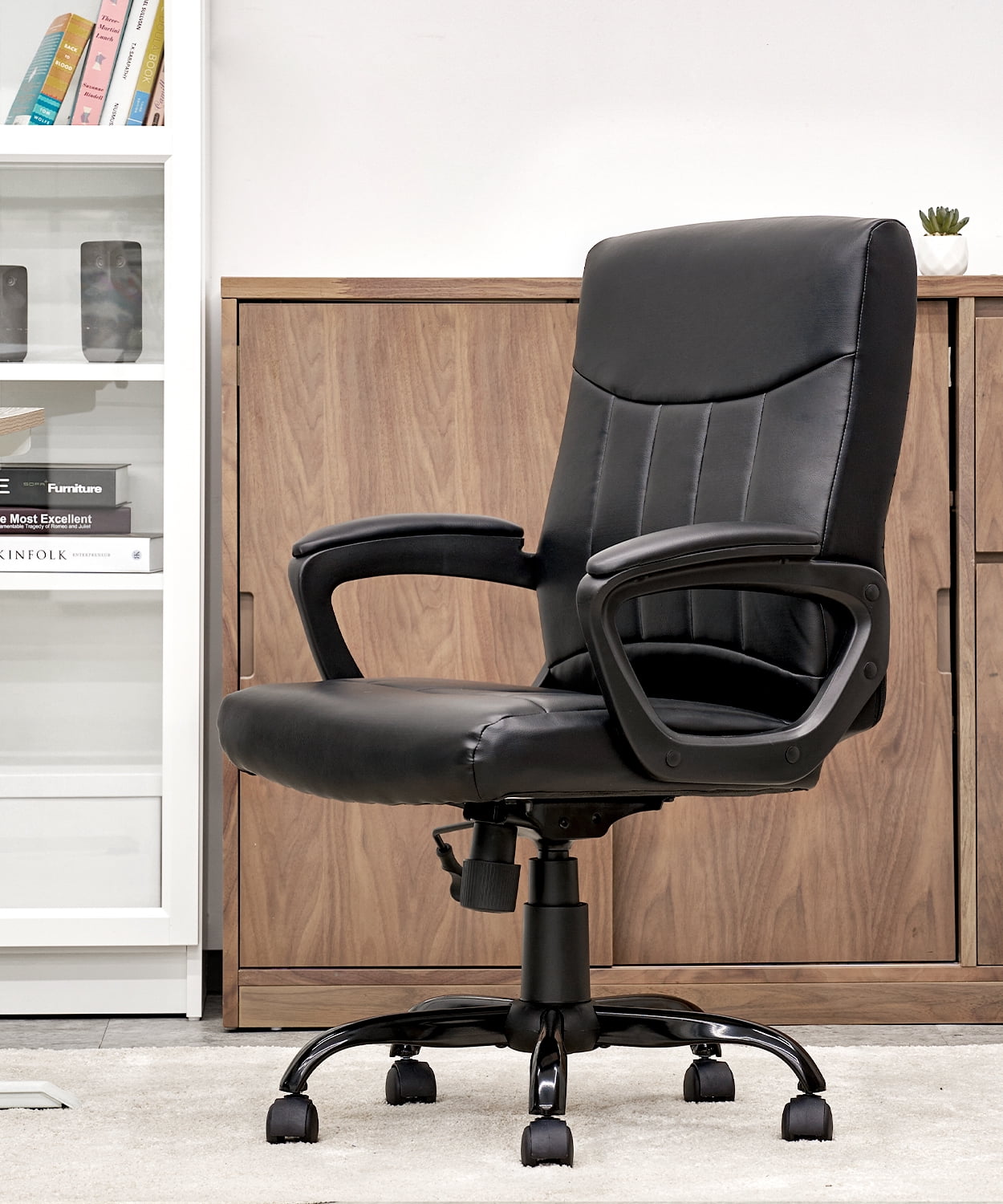 Buy CLATINA Mid Back Leather Office Executive Chair with Lumbar Support