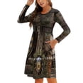 thumbnail image 1 of Steampunk Robe Évasée à Engrenages avec Horloge Merveilleuse Robe à Encolure Carrée Élégante Mode Féminine Imprimée Steampunk, 1 of 5