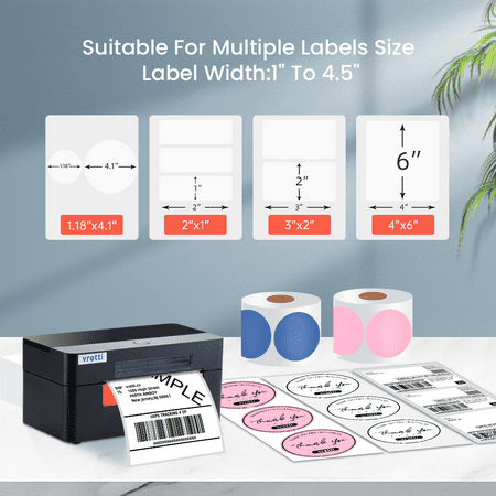 Vretti 203DPI USB Shipping Thermal Label Printer