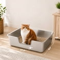 thumbnail image 6 of Stainless Steel Cat Litter Box with Low Entry, Bug Hull High Sided Metal Pan, Odor Control, Easy to Clean, 27.6" x 19.7" x 8", 6 of 7