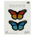 thumbnail image 3 of Gwen Studios Embroidered Blue and Orange Butterfly Iron-on Patch Appliques, 3" x 1.7", 2PC, 3 of 7