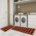 thumbnail image 3 of HVEST Orange and Black Checkered Kitchen Rug Mat - Halloween Geometric Plaid Washable Non-Slip Cushioned Floor Mat, Waterproof Comfort Mats for Kitchen Sink, Laundry, Office, 23.6"x15.7", 3 of 7
