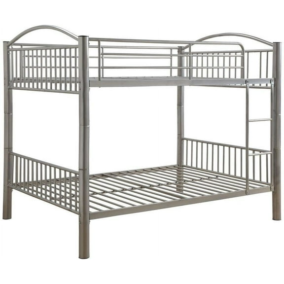 78" X 56" X 67" Silver Metal Full Over Full Bunk Bed