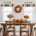 thumbnail image 5 of Hello Dot Pumpkin Valances for Windows, 54 x 18in, Cartoon Maple Leaves Thanksgiving Day Rod Pocket Kitchen Valance Curtain Light Filtering Window Treatments for Living Room Bedroom, 1 Panel, 5 of 7