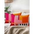 thumbnail image 3 of Waterproof Outdoor Throw Pillows with Inserts 12"x20", Pink Orange Soft Decorative Pillowcases for Couch Bedroom, Geometric Modern Abstract Oil Painting Pillow Covers for Sofa Living Room, 3 of 8