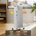 thumbnail image 3 of Oil Filled Radiator Heater, 1500W Quiet Warmth Radiant Heater, 3 Heating Modes, Overheat & Tip-Over Protection, Adjustable tat, Space Heaters for Indoor Use, White, 25.2 x 13.8 x 11 in, 3 of 5