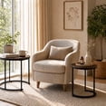 thumbnail image 2 of LIVIZA Modern Nesting Coffee Table Set of 2, 24 in Round Coffee Table for Small Place, End Side Tables Night Stand with Metal Frame，Rustic Brown, 2 of 8