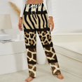 thumbnail image 3 of Animal Print Torn Paper Strips Winter Female Pants Flannel High Waist Women Pants Lady Warm Straight Leg Plush Trousers, 3 of 7