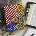 thumbnail image 4 of FOR U DESIGNS American Flag Leather Bible Cover Case Sunflower Butterfly Sturdy Bible Protector Aesthetic Bible Case Carrying Book Cases Size L Portable Bible Case Purse for 4 of July, 4 of 7