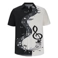 thumbnail image 5 of WREESH Men's Casual Fashion Short Sleeve Button Down Shirt with Color Block Print and Note Design Black, 5 of 6