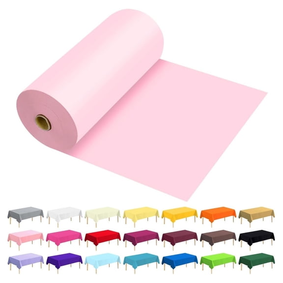 Plastic Table Cover Roll Premium Disposable Plastic Tablecloth for All Type/Shape Tables