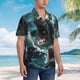 thumbnail image 3 of Balery Wave Ocean Animal Shark Camisas hawaianas de manga corta para hombre, camisas playeras de corte holgado, camisas de vacaciones con botones,3X-Large, 3 of 7
