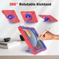 thumbnail image 5 of Hard Back Cover Case for Apple 10.2-inch iPad 9th/8th/7th Generation (2021/2020/2019) - Portable Case with Rotating View Kickstand & Shoulder/Hand Strap,  Shockproof Sturdy Rugged Cover, Red+Blue, 5 of 8