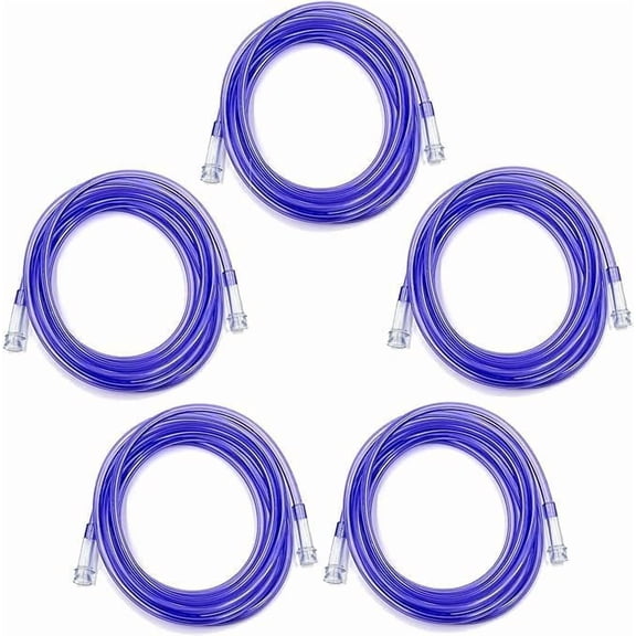 ResOne 5pk 25Ft Purple Oxygen Supply Tubing, Crush Resistant, Standard Connectors