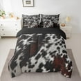 thumbnail image 2 of Manfei Chic Cow Print Bedding Comforter Set 7 Pieces for Adult, Rustic Farmhouse Full Bedding Set, Simple Fashion Style Reversible Fitted Sheet Flat Sheet, Super Cozy Room Decor, 2 of 7