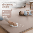 thumbnail image 2 of Sleepah Baby Play Mat for Floor 50" x 50" – Waterproof Vegan Leather Tummy Time Mat – Easy to Clean with Removable Cover – Foam Support with Non-Slip Bottom for Infant, Kids & Toddler Crawling - Tan, 2 of 10