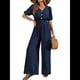 thumbnail image 2 of Mono de Mujer de Corta con Cuello en V, Elegante, Informal, con Pierna y Pantalones. Azul Oscuro S, 2 of 10