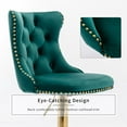 thumbnail image 5 of ODUSE-DAILY Velvet Swivel Bar Stools Set of 4 with Upholstered Back, 25-33 Inch Height Adjustable, Bar Chairs for Counter Height Bar Height Kitchen Island Pub (4Pcs, Golden Base, Green), 5 of 12