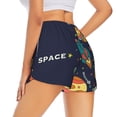 thumbnail image 2 of Uemuo Space Pattern Women's Athletic Shorts High Waisted Running Shorts with Liner Pockets Gym Elastic Workout Shorts-X-Large, 2 of 9