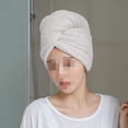 thumbnail image 3 of Toalla de microfibra para el cabello absorbente, turbante para el cabello de secado rápido suave, para mujeres con cabello mojado, rizado, 3 of 5