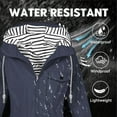 thumbnail image 5 of Fewfanhot Womens Hoodies Striped Lined Hooded Lightweight Raincoat Outdoor Waterproof Windbreaker, 5 of 9