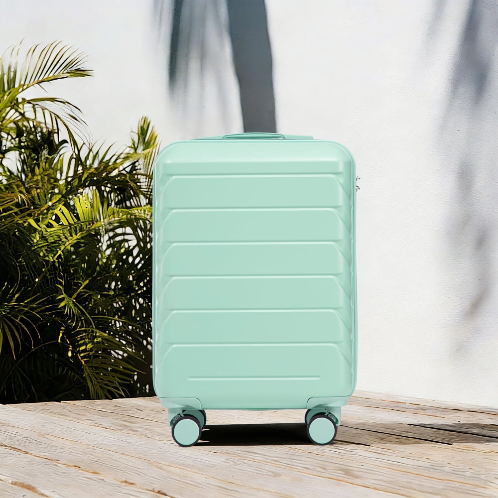 28 Inch ABS Hard Shell Large Travel Checked Luggage - Scratch Resistant Surface Four Multi-Directional Wheels,  With Combination Lock and Side Hooks .(Silver)