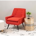 thumbnail image 2 of Linon Trelis Upholstered Tufted Accent Chair Black Legs in Pimento Red Fabric, 2 of 13