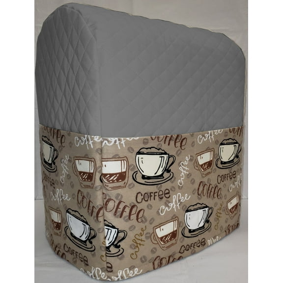 Quilted Coffee Beans Cover Compatible with Sunbeam Heritage Series 4.6qt Mixmaster by Penny's Needful Things (Gray)